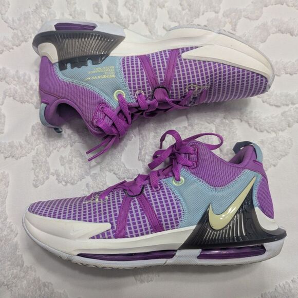 🏀 Nike LeBron Witness 7 Men’s Basketball Shoes Fuchsia Dream Size 9.5 - Picture 2 of 8